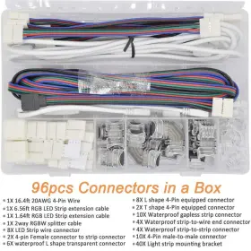 738629010505 QVQCWD Led Light Strip Pin Waterproof Connector #2