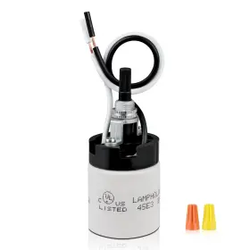 QC-02 QVQCWD Porcelain Lamp Socket Wire Lead Rotary Switch
