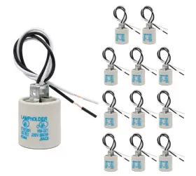 705353711008 REXTIN Ceramic Light Socket Wire Lead Screw Bulb