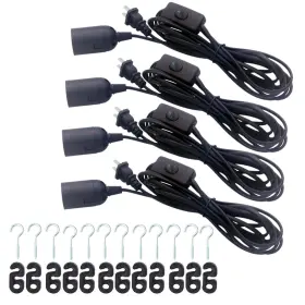 R5P9FTBLACK2P REXTIN Led Light Socket Extension Cord Switch