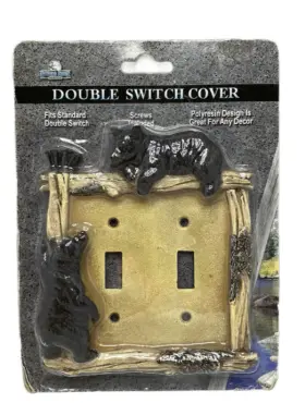 643323618004 RIVERS EDGE Playful Bears Double Switch Plate