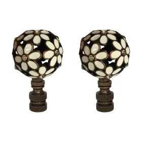 F-5102-WH-2 ROYAL DESIGNS Glamorous Daisies Finial Lamp Shade