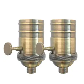 LS-5062-AB-2 ROYAL DESIGNS Turn Knob Lamp Socket Antique Set