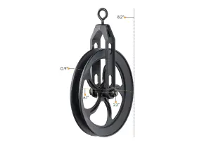 653341975218 WHEEL Farmhouse Pulley Wall #3