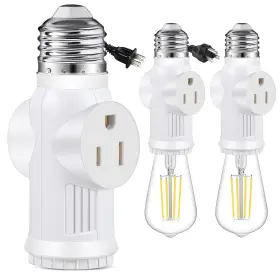 445039876838 SERBION Light Socket Outlet Adapter Prong Bulb