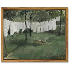 K091-8X10IN SHENIFY Laundry Framed Canvas Wall Art Natural