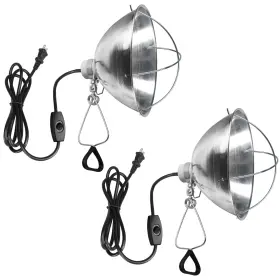 Simple Deluxe Ptclamguardxlx2v1 Clamp Lamp Light Socket 10.5 Inch 250 Watts Silver And Black