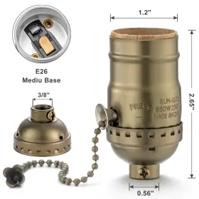 973832862495 SIXZOONM Chain Lamp Socket Standard Base Tab #3
