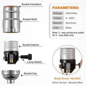 973832862532 SIXZOONM Lamp Socket Base Turn Knob #2