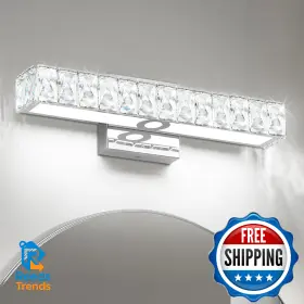 B0FKZ3HLLF SOLFART Crystal Bathroom Vanity Lights Mirror Led