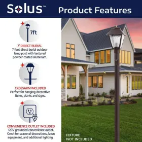 7-C-BZ SOLUS Burial Lamp Post Cross Arm Grounded Convenience #3