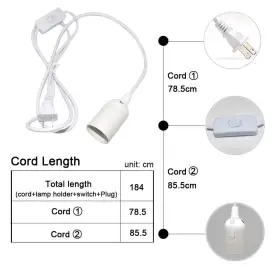 606413800161 SOPOBY Pendant Light Lamp Socket Base Bulbs #2