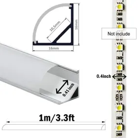 606989414779 STARLANDLED Led Channel Milky Cover Strip Lights #2