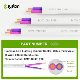 A-8003-WH-100 SYSTON CABLE TECHNOLOGY Led Lighting Dimmer Awg #3