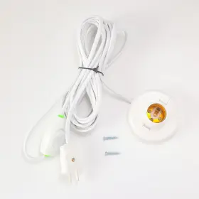 Szgate 797444351675 1pcs White Hanging Light Cord E27 Bulb Socket To 2-prong With On/off Sw Szgate 797444351675 1pcs White Hanging Light Cord E27 Bulb Socket To 2-prong With On/off Sw