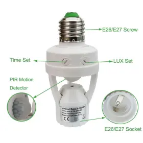 734009972586 TAIGEGUANG Motion Sensor Light Socket Screw Bulb #2