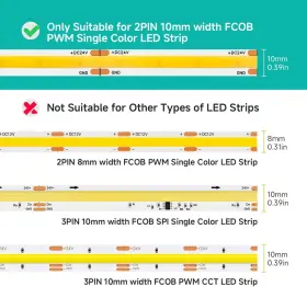 Teachnology Co. Limited 445021848881 Fcob Cob 10mm 0.39in Connector Kit 14pcs Transparent 5pcs 15cm Long