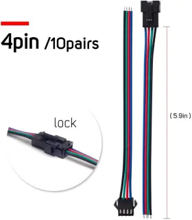 4PIN-SM LED Jst Cable Female Male Connectors Strip #2