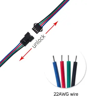 4PIN-SM LED Jst Cable Female Male Connectors Strip #3