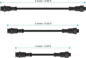 WP2PINBB-IP67-200CM-MFB-2P AND Pin Extension Cable Wire Male
