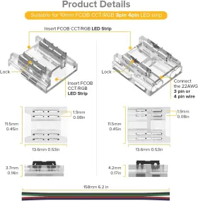 ZH-FCOB-10MM-60P-4PIN CORNER Transparent Connector Gap Kit #3