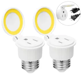 E26T3OC LIGHT Bulb Socket Outlet Adapter Plug Converter Wi