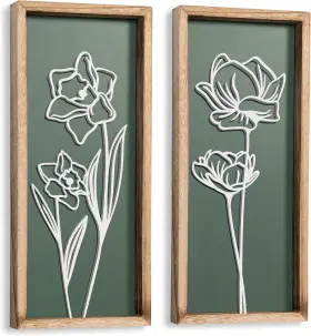 Ttfbg TIDE AND TALES Wall Art Set Wooden Hang Boho Frame