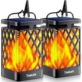 B08LK53L8F TOMCARE Solar Lantern Flickering Flame Waterproof