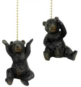 87701 TOP BRASS Set Bear Fan Pulls Ceiling Chain