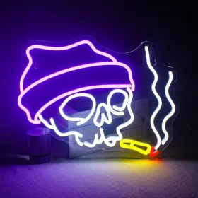 B0DX6CJ44H ULALAZA Led Evil Cigar Neon Sign Cave Living Light