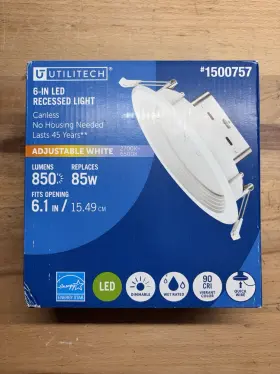 1500757 UTILITECH Led Recessed Recess Light Canless Housing
