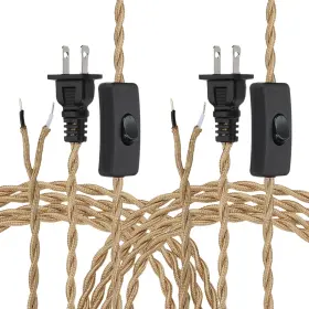 614462267262 UXCELL Twisted Lamp Cord Plug Light