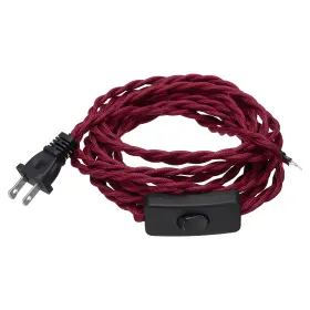 632702870492 UXCELL Covered Lamp Cord Plug Electrical Claret