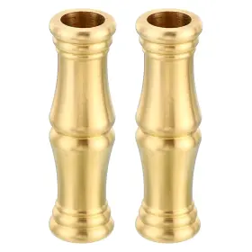 Uxcell 726215496734 2pcs 15.5x54mm Solid Brass Lamp Neck Threaded Turned Spindle Slips Finial