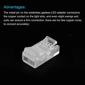 734301618953 UXCELL Led Strip Connector Pin Lights #3