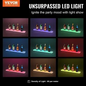 197988414025 VEVOR Wall Led Liquor Bottle Display Bar Shelf #2