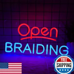 B0BZCDT8L6 VINRAY Braiding Neon Sign Hair Salon Bright Led