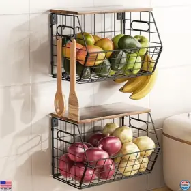 B0DRD8WVLH VISIT THE DELAMU STORE Stackable Fruit Basket Set