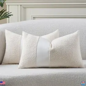 PUQQS-12CR VISIT THE DEZENE STORE Boucle Throw Pillow Covers