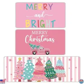 MX-DUNZY-1993 VISIT THE DUNZY STORE Pink Merry Christmas Rugs