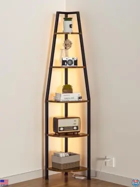 5T002 VISIT THE FURNULEM STORE Tier Corner Shelf Led Light