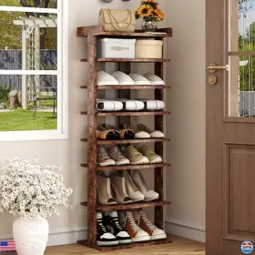 XJM571-7 VISIT THE HOMEFORT STORE Wood Shoe Rack Double Row