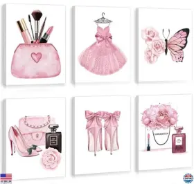 B0CGTL77HK VISIT THE HPNIUB STORE Woman Makeup Wall Art Set