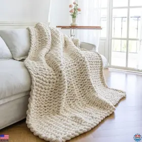 LCB001 VISIT THE LAREXIUS STORE Chunky Knit Throw Blanket