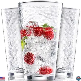 GL904 VISIT THE LERAZE STORE Set Hammered Glass Cups Safe
