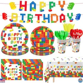 B0CY7QK2GC VISIT THE LINHAXM STORE Block Set Kids Plates Cups