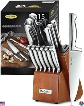 MC29 VISIT THE MCCOOK STORE Steel Kitchen Knife Block Set