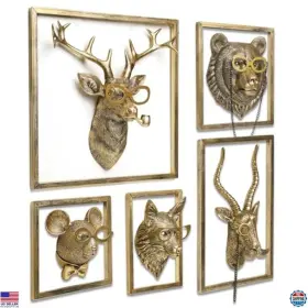 B0DMZG2B1W VISIT THE NEWINHOME STORE Animal Heads Wall Frame