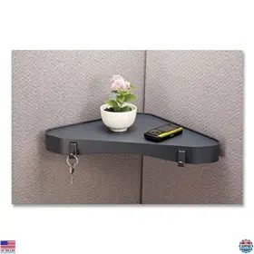 29322 VISIT THE OFFICEMATE STORE Vertical Corner Shelf Slate