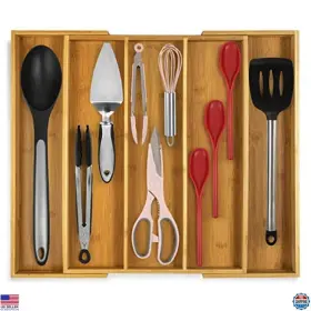 B086VVGHMP VISIT THE PURAWOOD STORE Expandable Kitchen Drawer